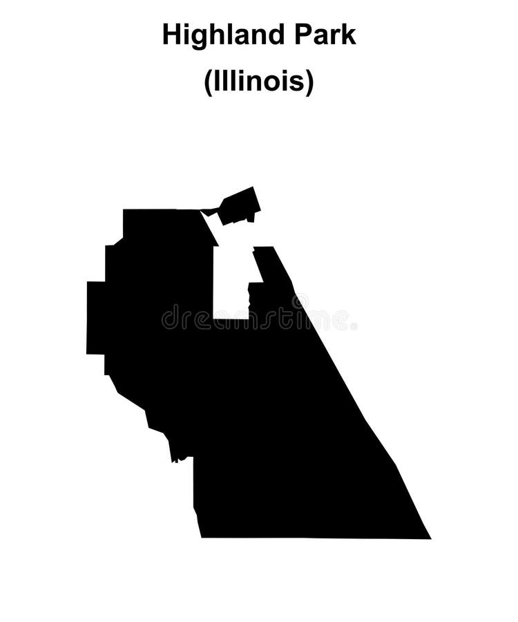 Highland Park outline map stock illustration
