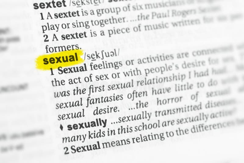 Highlighted English Word Sexual And Its Definition At The Dictionary 