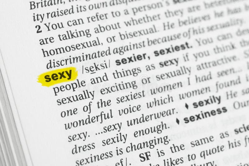 Highlighted English Word And X22sexyand X22 And Its Definition At The Dictionary Stock Image