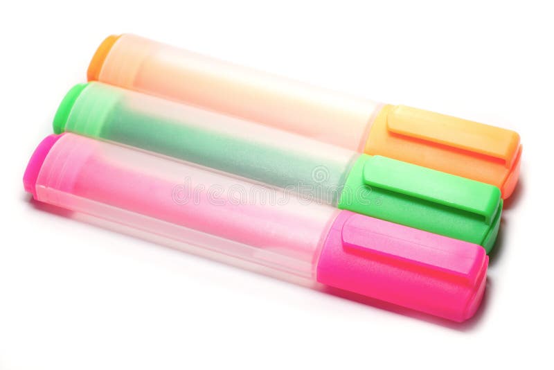 Highlighter Marker or Highlight Pen Stock Photo Image of paper, neon