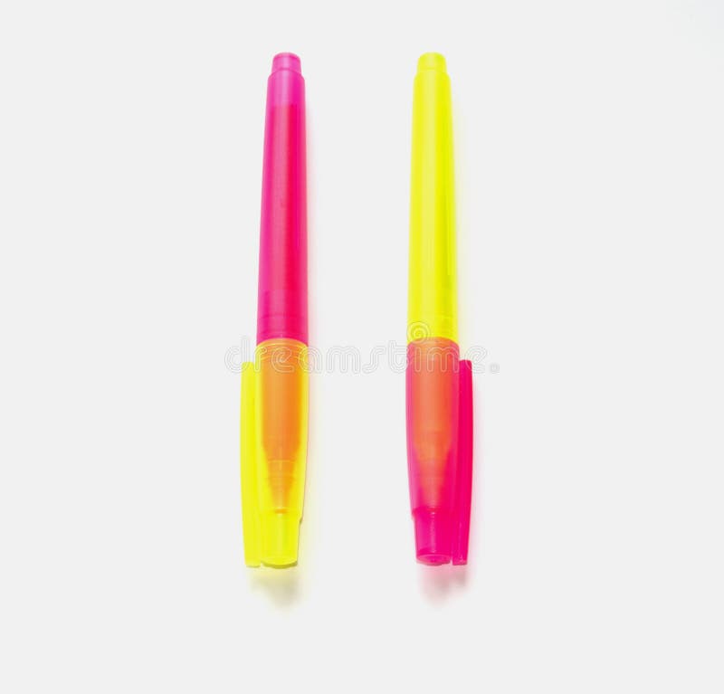 Highlighter marker pens.