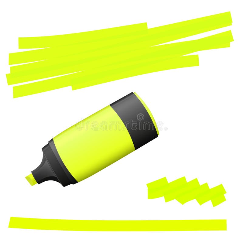 Highlighter with markings stock vector. Illustration of emphasize