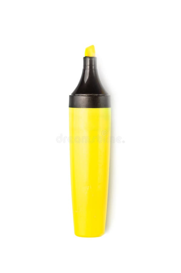 highlighter изолированный над белым желтым цветом стоковое фото highlighter изолированный над белым желтым цветом стоковое фото
