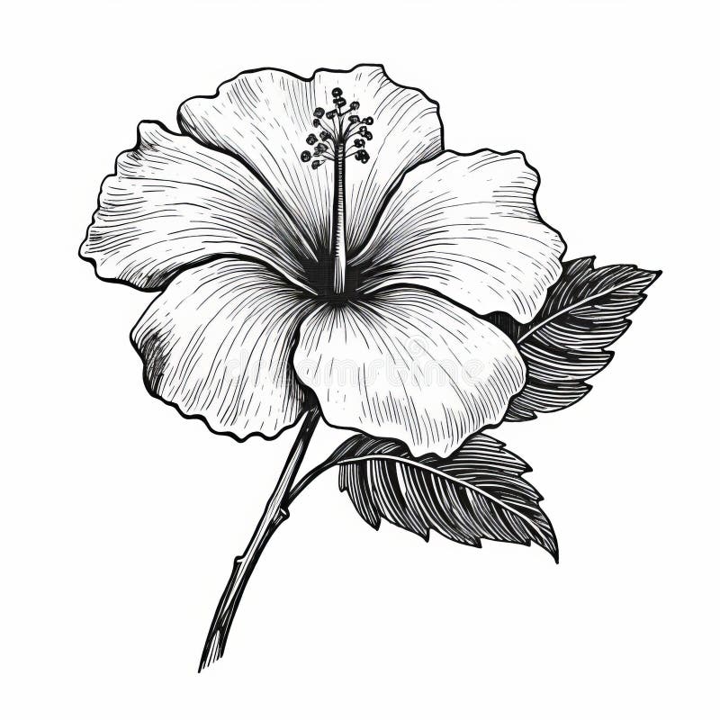 Premium Vector | Black and white hibiscus flowers on a white background