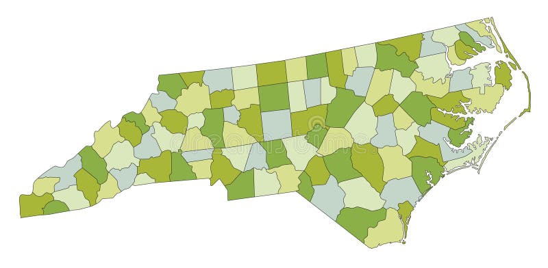 Detailed Editable Political Map with Separated Layers. North Carolina