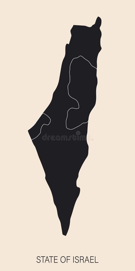 Highly Detailed Israel Map with Borders Isolated on Background Stock
