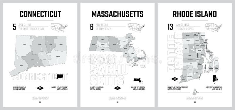 Highly Detailed Vector Silhouettes Of Us State Maps Division United