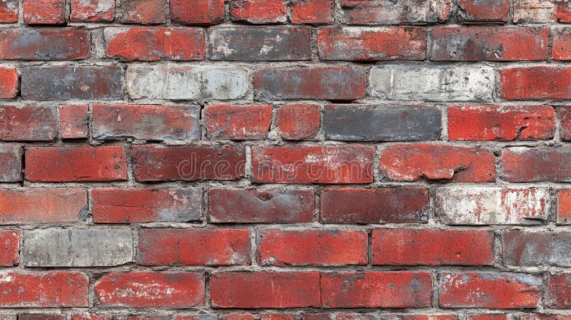 This visual features a realistic red brick wall texture, showcasing an aged, weathered appearance. Each brick displays unique characteristics, contributing to a cohesive, seamless design. Seamless brick textures stock images, royalty-free photos and pictures