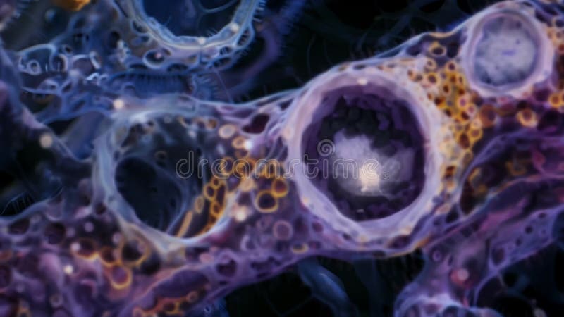 A highly magnified image of the exoskeleton of a nematode uncovered through advanced microscopy techniques exposing royalty free illustration