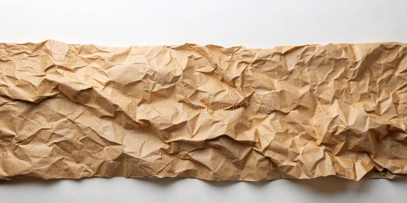 Highly Textured Brown Paper Background Crumpled and Wrinkled Surface Ideal for Design and Text Overlay. Generative AI royalty free illustration