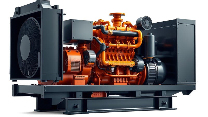 HighPerformance Diesel Generator for Industrial Power Generation A Powerful Solution for Robust Infrastructure and royalty free illustration