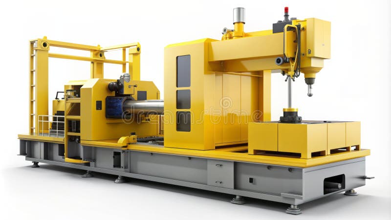 HighPerformance Industrial Machinery Sleek Yellow Design for Maximum Efficiency royalty free illustration