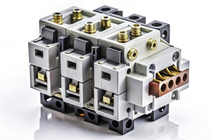 HighPerformance 3Phase Contactor for Industrial Applications A Detailed CloseUp View of this Robust Electrical Switch vector illustration