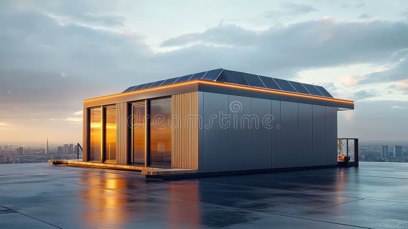 Highresolution 3D render of modern ecofriendly home generator royalty free illustration