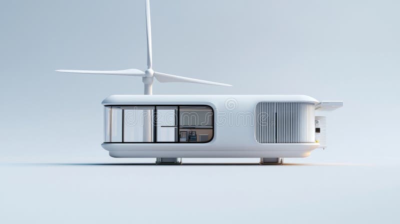 Highresolution 8K render of home wind turbine generator model royalty free illustration