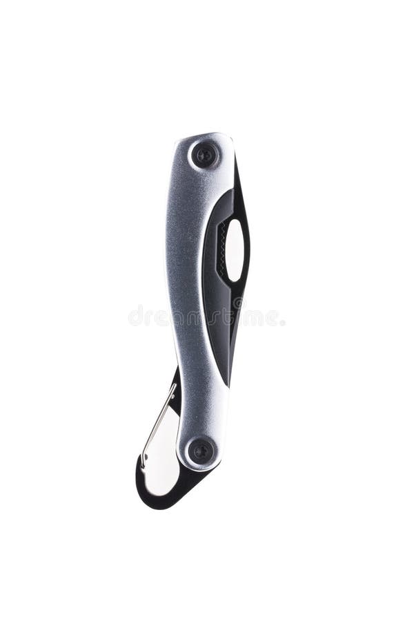 Hight quality silver grey pocketknife multi-tool folded royalty free stock photos