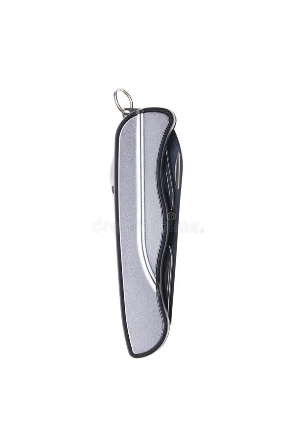 Hight quality silver grey pocketknife multi-tool folded royalty free stock image