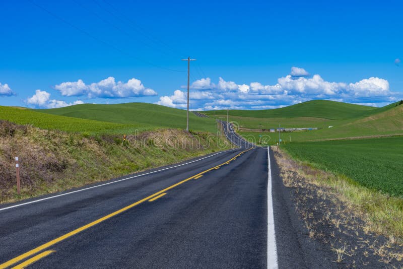 Highway through the countryside of Eastern Washington state