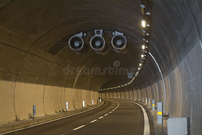 Highway curved tunnel in Italy