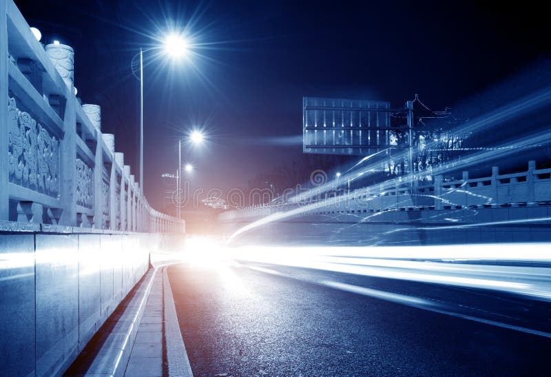 Highway light trails