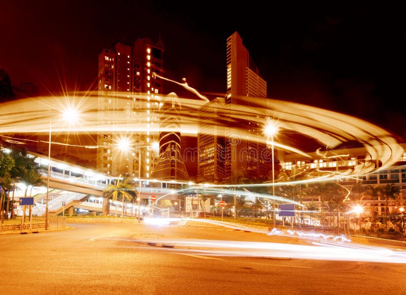 Highway light trails