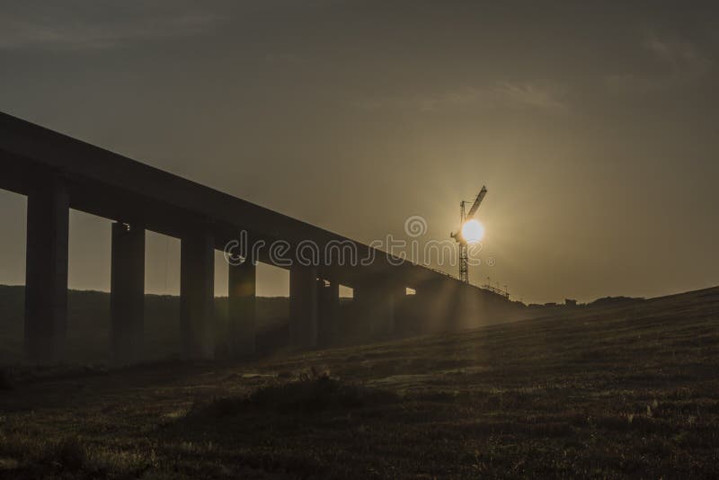 Highway near Ruzomberok town with sunrise