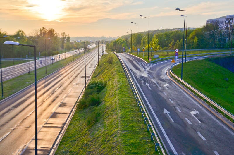 Highway road in the city