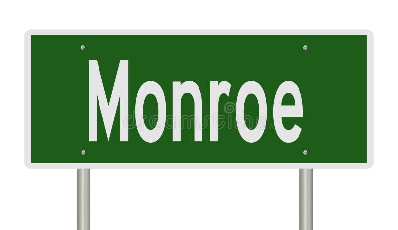 Highway sign for Monroe stock illustration. Illustration of auto ...