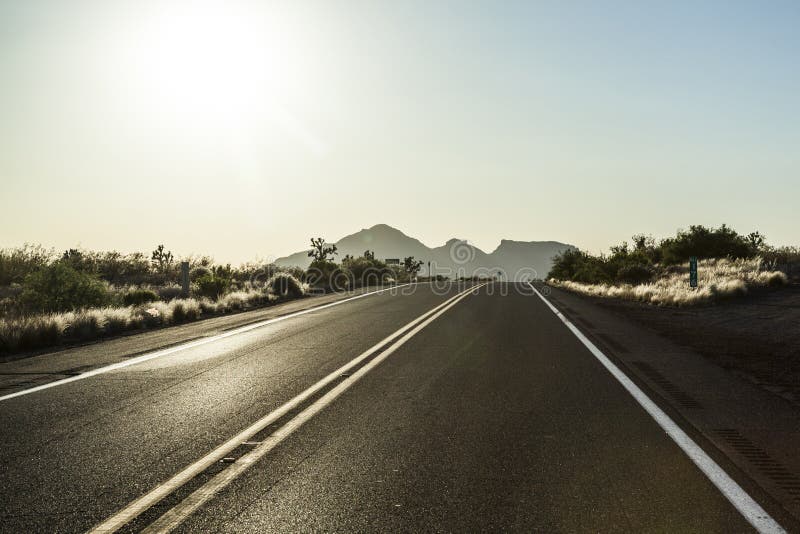 Highway in sunset