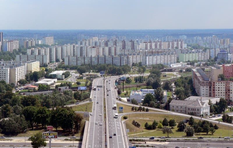 Highway to blocks of flats