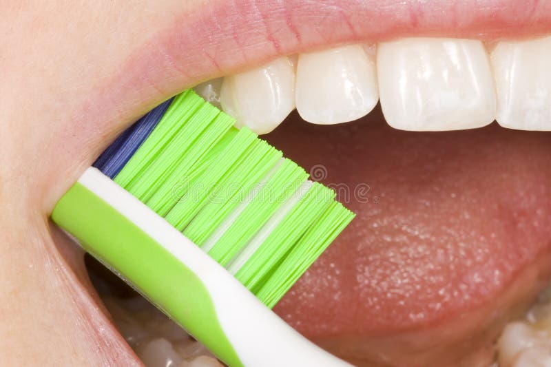 Perfect oral hygiene with the correct use of an tooth brush. Perfect oral hygiene with the correct use of an tooth brush