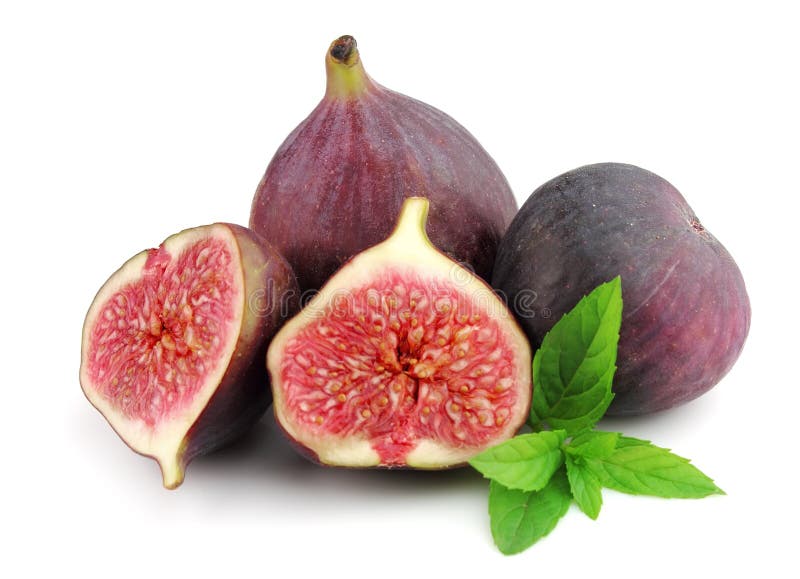 Higos dulces con menta fresca foto de archivo