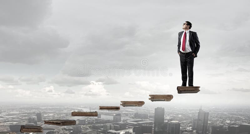 Hij gelooft in succes stock afbeeldingen Hij gelooft in succes stock afbeeldingen