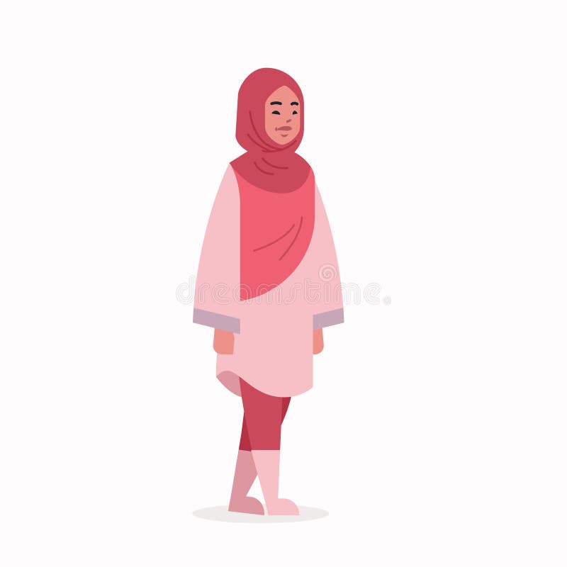 hijab阿拉伯女孩佩带的头巾传统衣裳身分的阿拉伯妇女摆在阿拉伯母卡通人物 向量例证 hijab阿拉伯女孩佩带的头巾传统衣裳身分的阿拉伯妇女摆在阿拉伯母卡通人物 向量例证