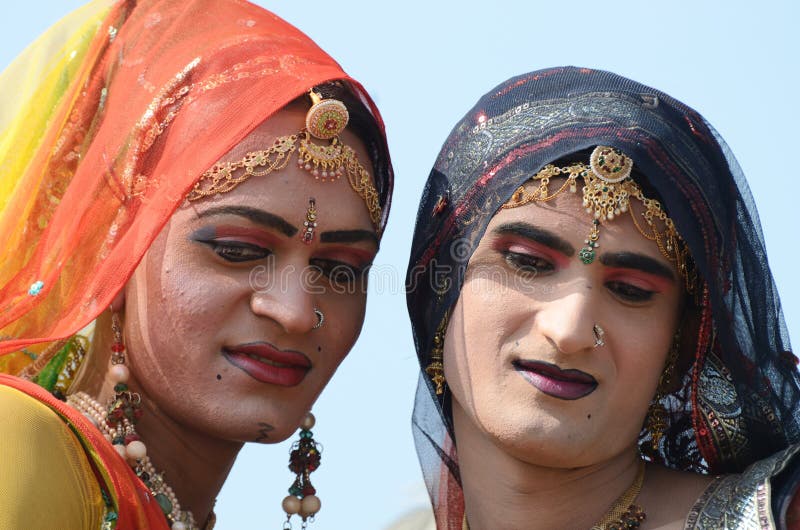 Hijras -third Sex, Dressed As Woman at Pushkar Camel Fair, India Editorial Photography pic picture