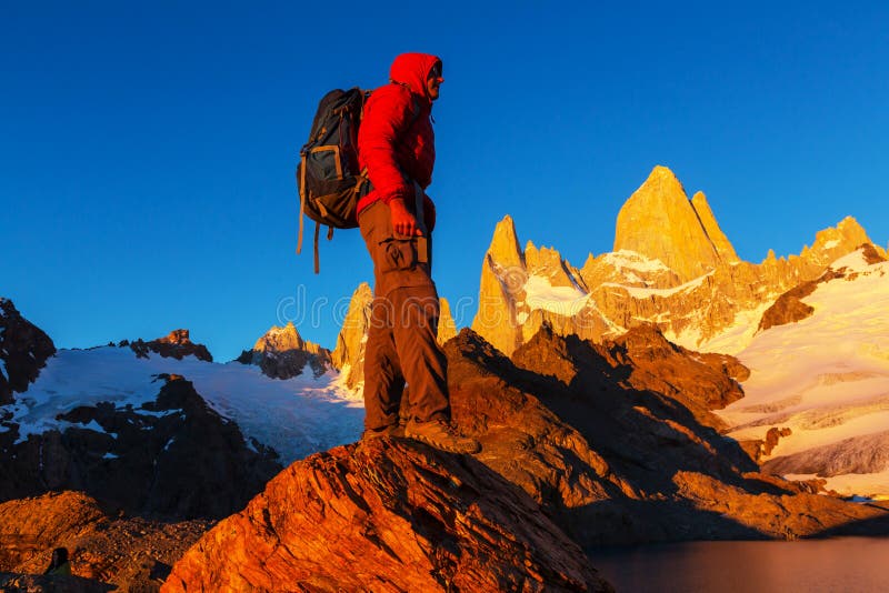 Hike in Patagonia stock image. Image of morning, beautiful - 67260705