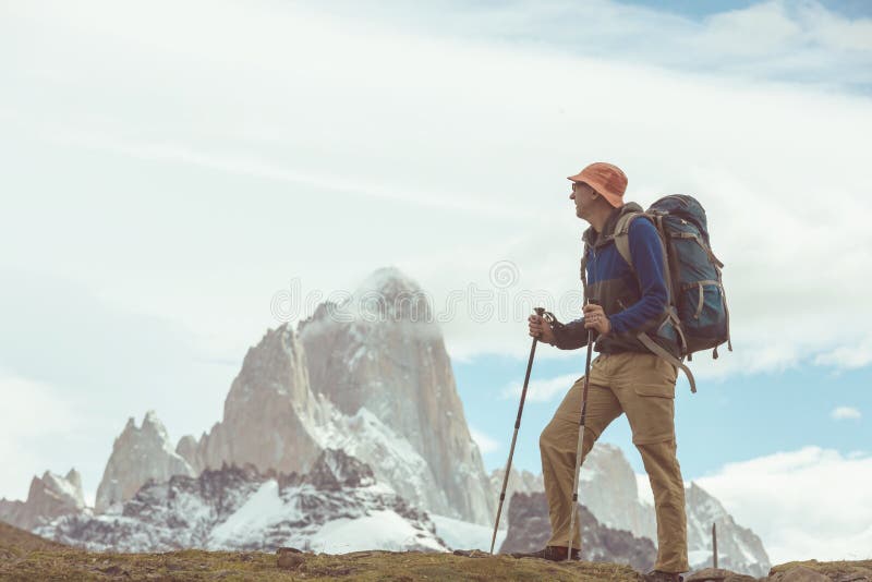 Hike in Patagonia stock photo. Image of hiking, morning - 168535306