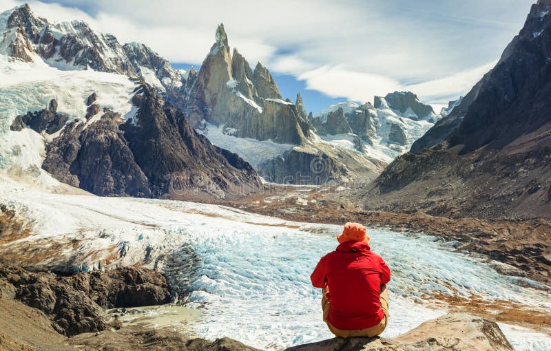 Hike in Patagonia stock photo. Image of lake, journey - 150192704