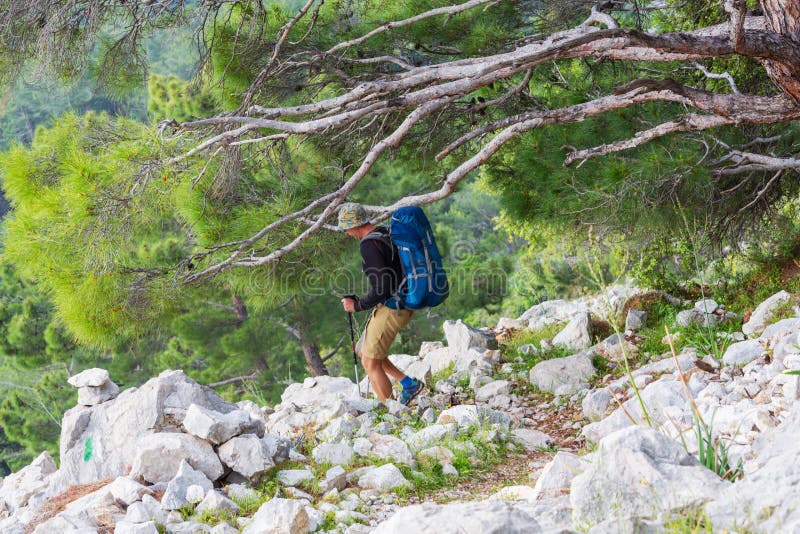 Hike in Turkey stock image. Image of hiker, single, mediterranean 91704759