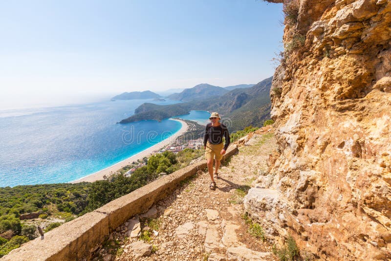 Hike in Turkey stock photo. Image of shore, path, bright 92045010