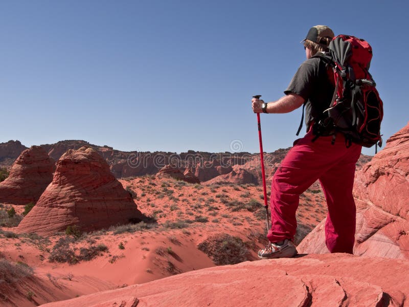 Hiker at Coyote Buttes Arizona