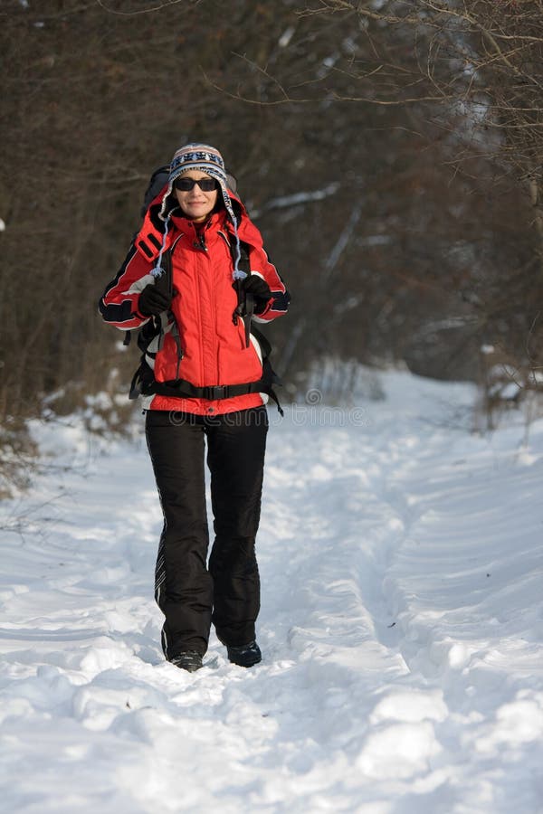 Hiker in forest