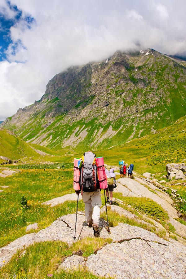 Hiker group royalty free stock photography