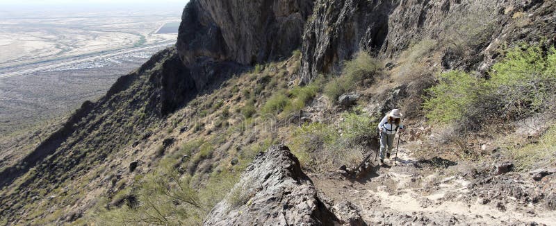 A Hiker in Picacho Peak State Park, Arizona