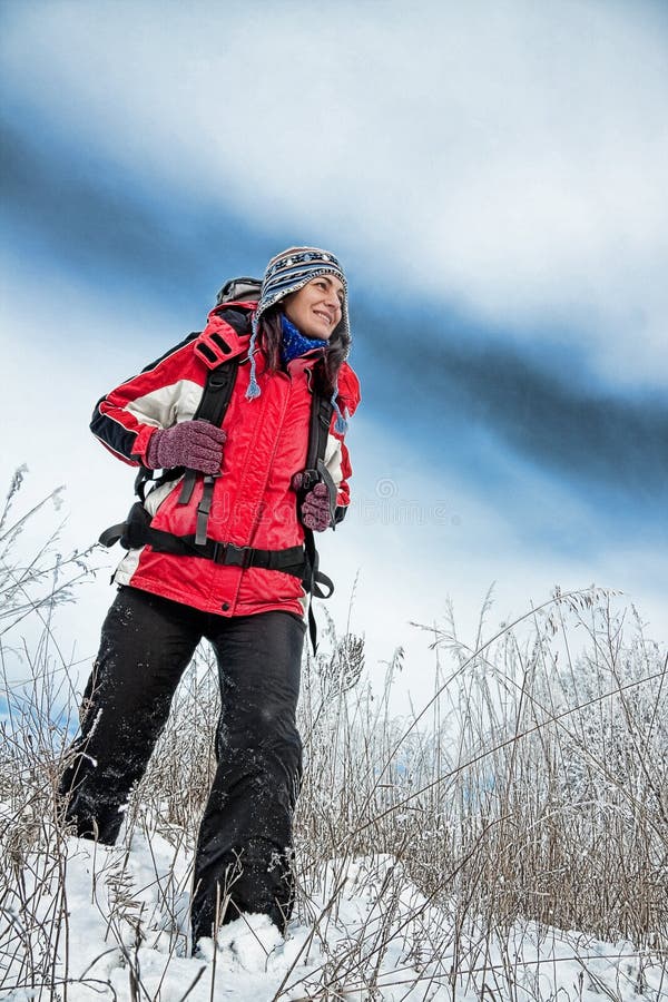 Hiker on the snow