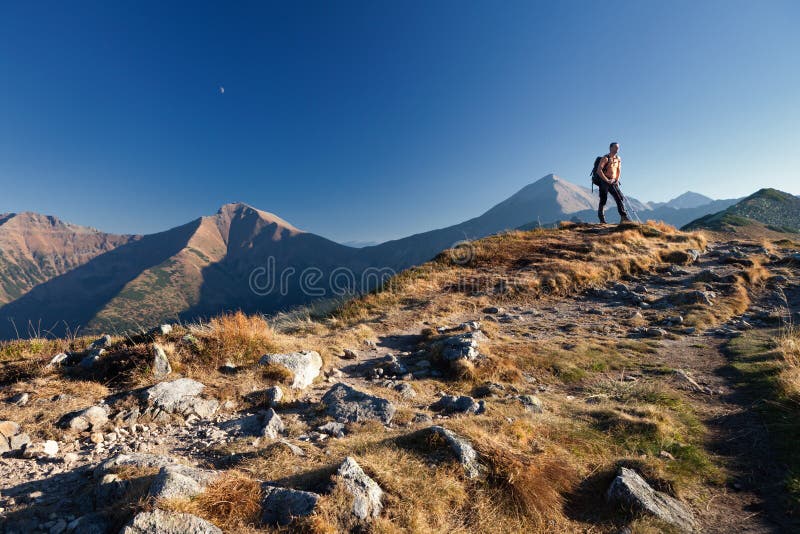 Hiker in Tatras Mountains