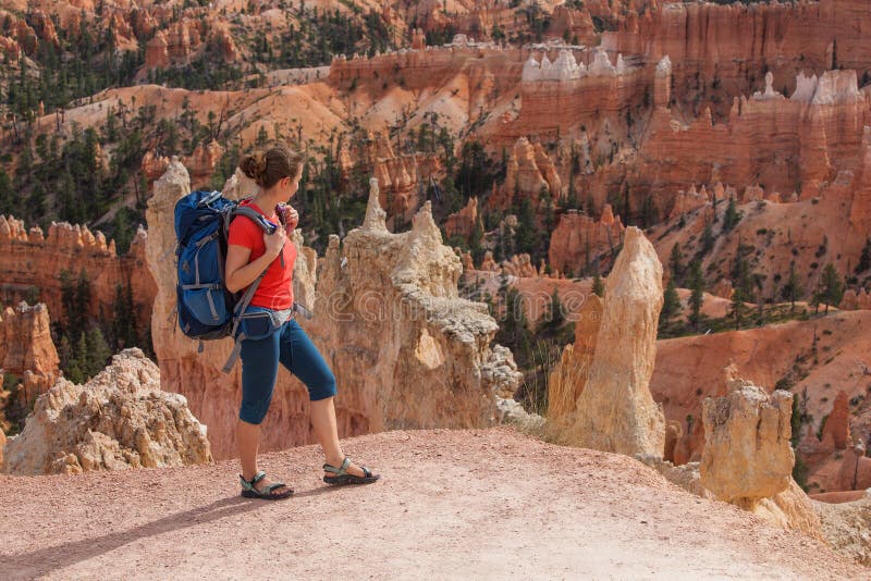 Hiker Visits Bryce Canyon National Park in Utah, USA Stock Photo ...