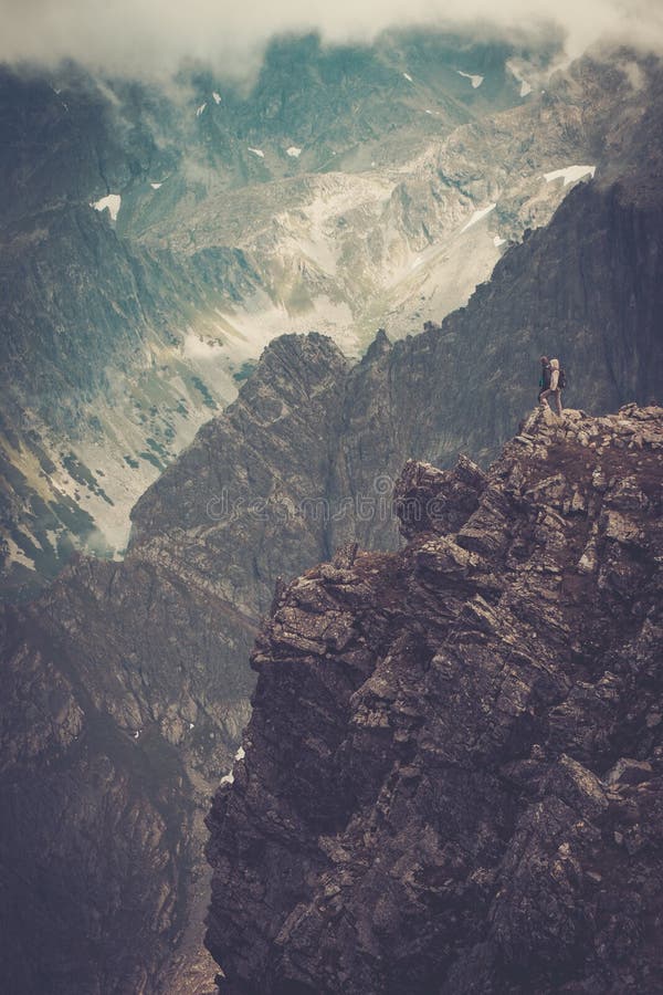 Hikers in a mountains