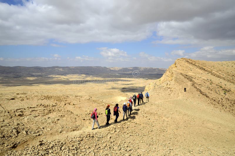 Hikers in Negev desert.