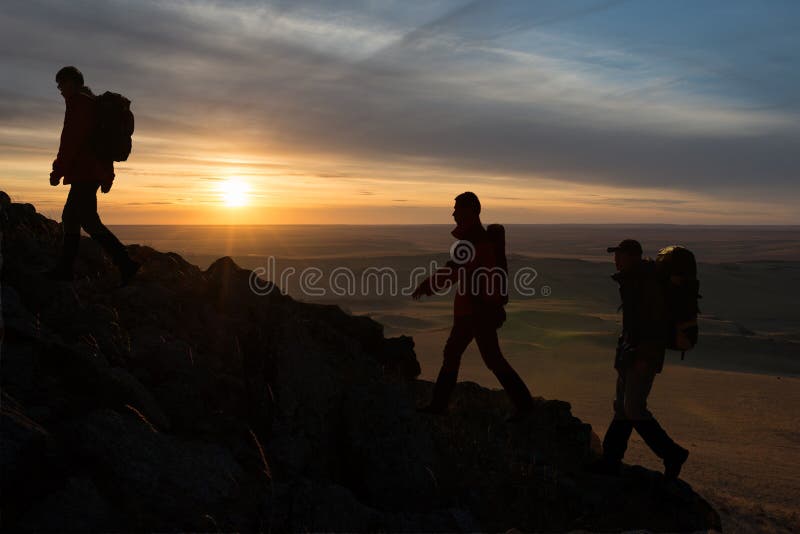 Hikers silhouette